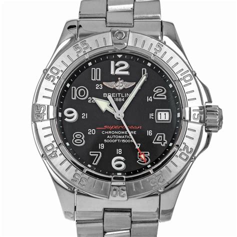 breitling black steel watch|pre owned Breitling watches for sale.